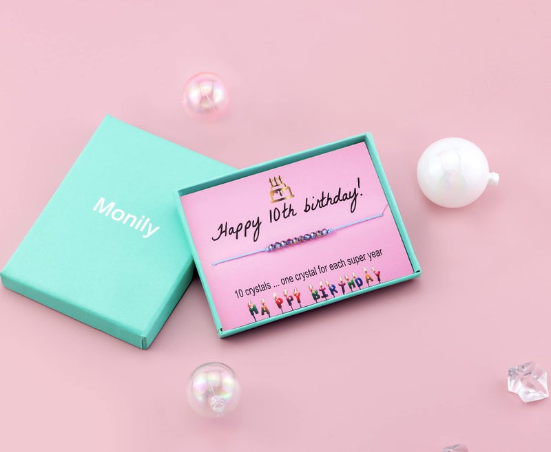 Monily 10th Birthday Gifts for Girls - Happy Birthday Bracelet, Presents and Jewelry for 10 Year Old - Image 2